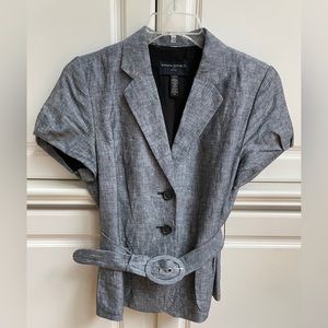 Banana Republic Short Sleeve Linen Belted Blazer Jacket